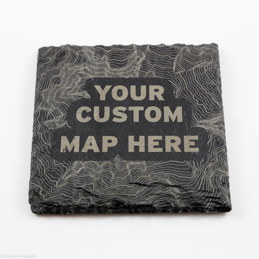 Custom Topographic Map Slate Coaster