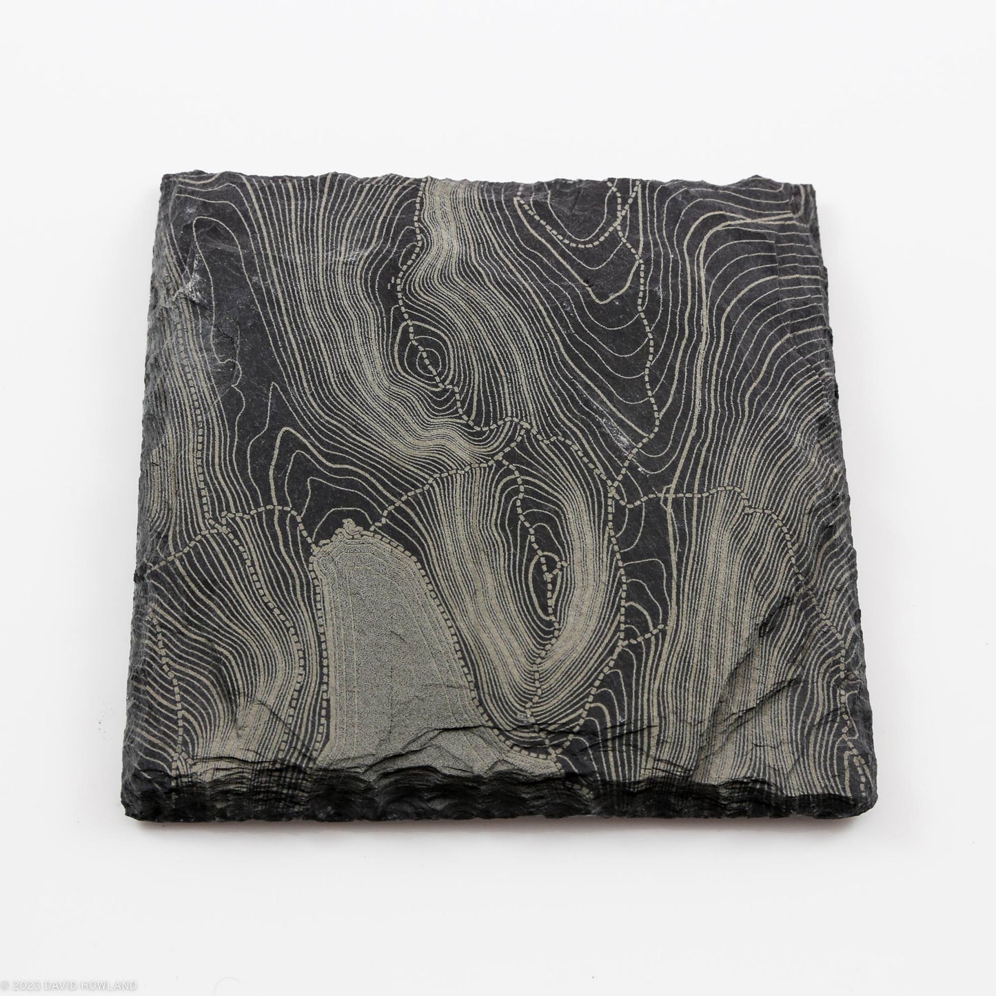 North and South Bubble Acadia National Park Topographic Map Slate Coaster