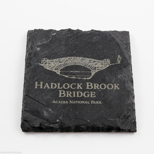 Hadlock Brook Bridge Acadia National Park Slate Coaster