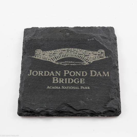 Jordan Pond Dam Acadia National Park Slate Coaster